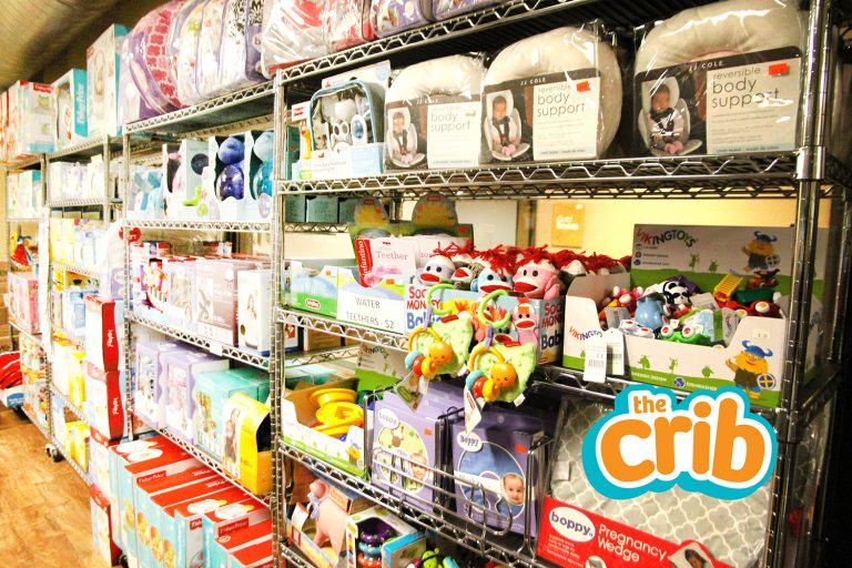 The Crip: shelves full of baby items
